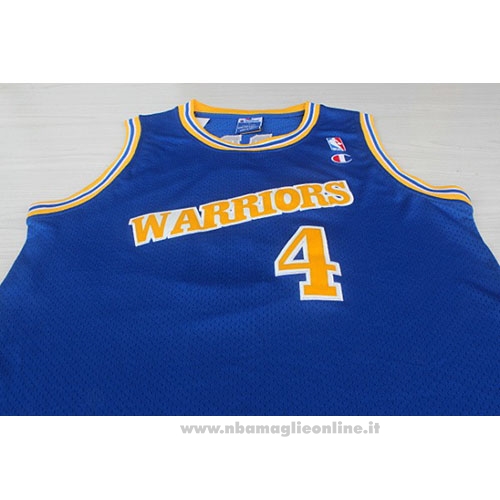 Maglia Golden State Warriors Chris Webber NO 4 Throwback Blu